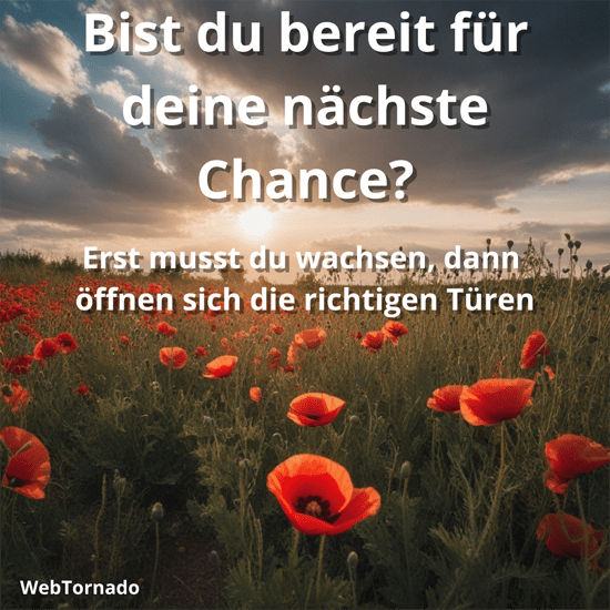 Bist du bereit für deine nächste Chance? Erst musst du wachsen, dann öffnen sich die richtigen Türen