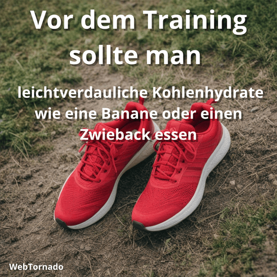 Vor dem Training sollte man leichtverdauliche Kohlenhydrate wie eine Banane oder einen Zwieback essen